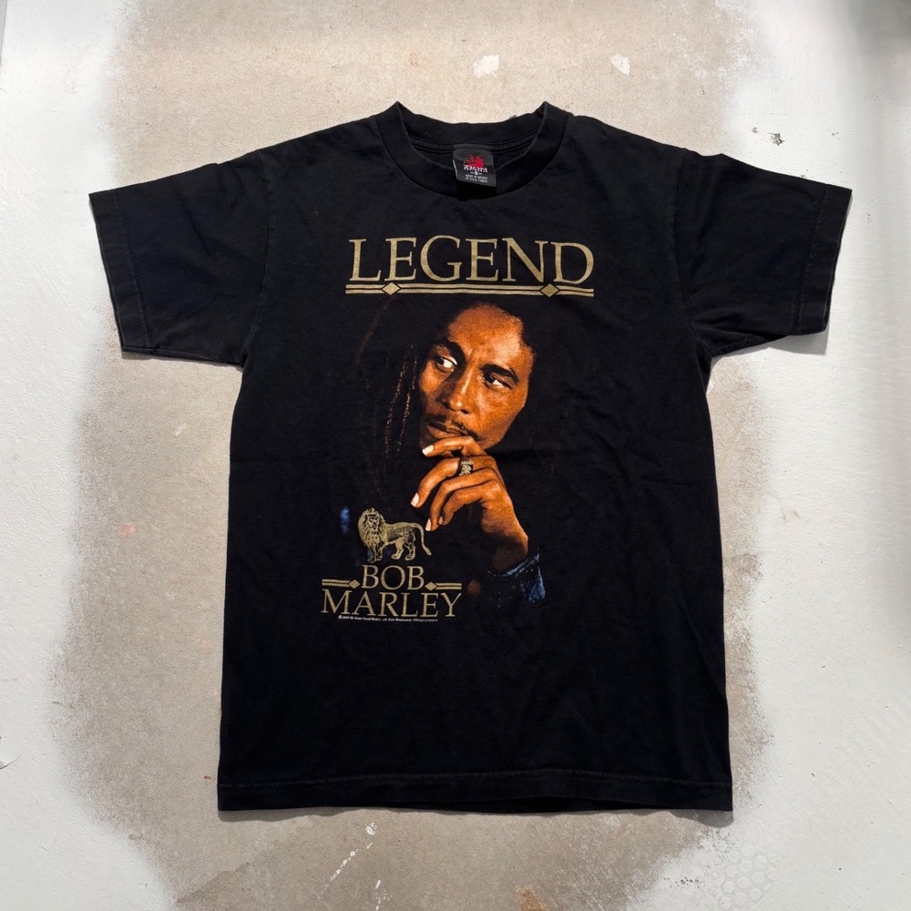 Vintage 2005 Bob Marley Legend T-Shirt Zion Rootswear Black Mens Small